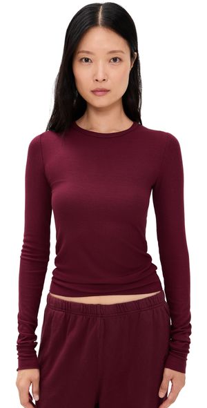 Éterne Long Sleeve Fitted Top Oxblood L