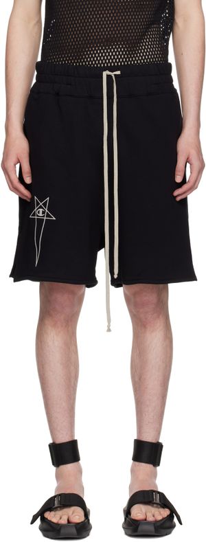 Rick Owens Black Champion Edition French Terry Shorts