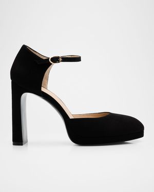 100mm Babette Suede Platform Pumps