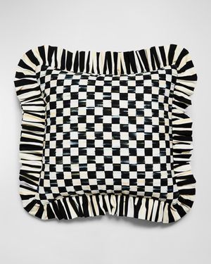 Courtly Check Ruffle Throw Pillow