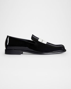 Men's Patent Leather Label Loafers