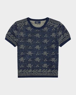 Floral Cotton Short-Sleeve Top