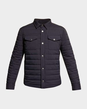 Men's Quilted Nylon Shirt Jacket