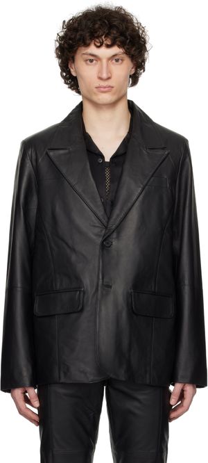 Deadwood Black Stanley Leather Blazer