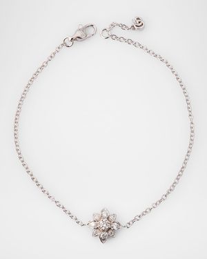 18K White Gold Diamond Flower Bracelet