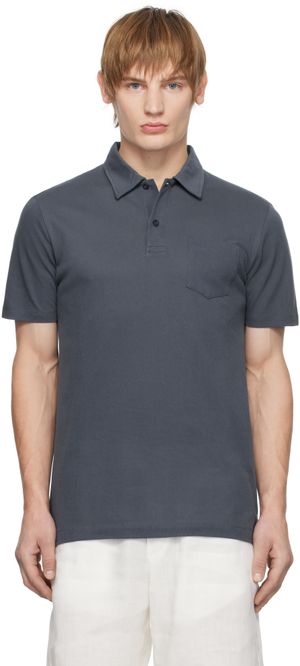 Sunspel Blue Riviera Polo