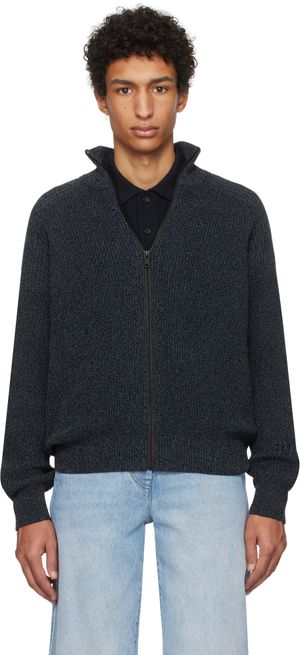 BOSS Navy Zip Sweater