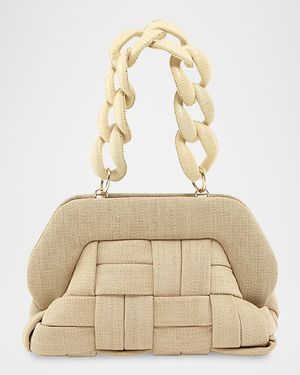 Tia Woven Vegan Fabric Top-Handle Bag