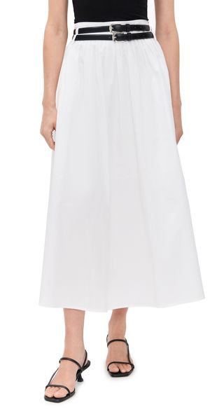 Pixie Market Thea Double Belted Skirt White S