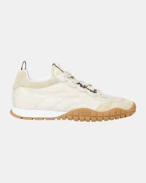 Low-Top Nylon & Leather Sneakers