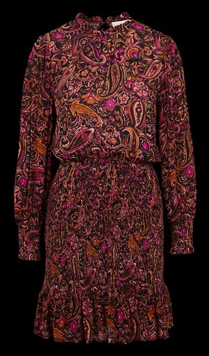 La Petite Etoile - Robe courte Col Victorien à imprimé floral - Taille 3 - Marron