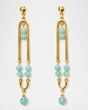 Bead Statement Earrings, Green