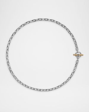 Madison Necklace with Toggle in 18K Gold and Silver, 5.5mm, 18"L