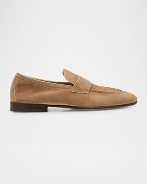 Men's Suede Penny Loafers