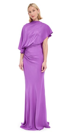 Christopher Esber Backless Drape Satin Dress Pelisse 6