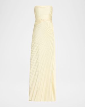 Bianca Pleated Strapless Gown
