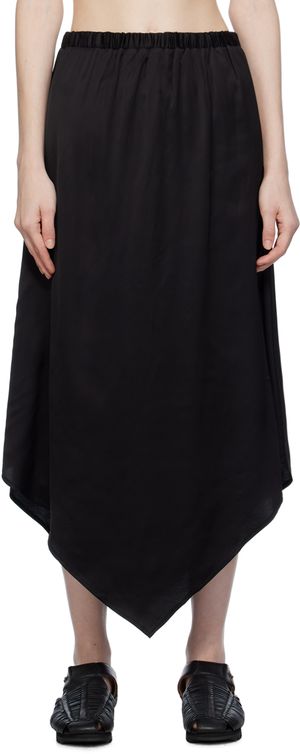 Baserange Black Cravat Midi Skirt