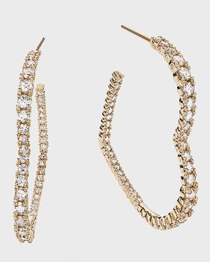 Flawless Small Graduating Diamond Heart Hoop Earrings