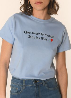 Kookai - Tee-shirt droit en coton sérigraphié - Taille 3 - Bleu