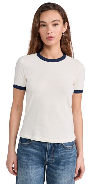 ASKK NY Classic Ringer Tee Cream/Navy 0