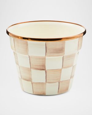 Mocha Check Small Garden Pot