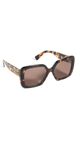Miu Miu MU 10YS Square Sunglasses Honey Havana One Size