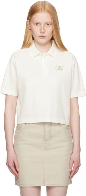 Burberry Polo écourté blanc en coton