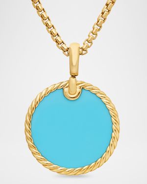 DY Elements Disc Pendant in 18K Gold, 24mm