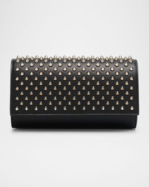 Paloma Spike Studs Leather Wallet on Chain