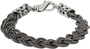 Emanuele Bicocchi Silver Flat Braided Bracelet