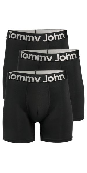 Tommy John 360 Sport 6 Boxer Brief 3-Pack Black L