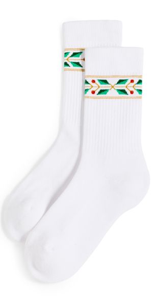 Casablanca Laurel Ribbed Sport Socks Laurel L