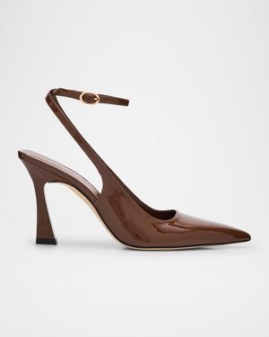 Vinnie Patent Leather Ankle-Strap Pumps