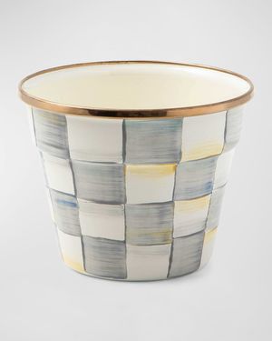 Sterling Check Enamel Small Garden Pot