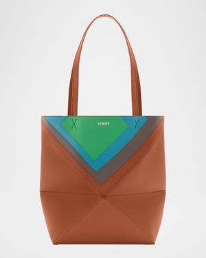 x Albers Puzzle Fold Tote Bag in Nappa Leather