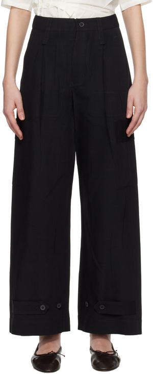 ISSEY MIYAKE Black Pressed Form Trousers