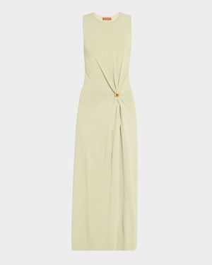 Saralien Gathered Sleeveless Maxi Dress