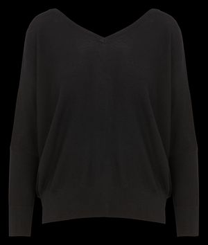 Ba&sh - Pull Col V en maille mélangée - Taille 3 - Noir