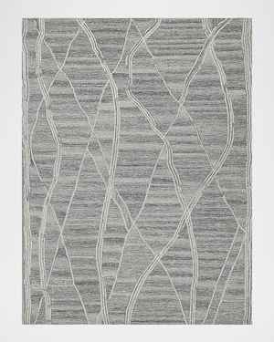 Tangiers Hand-Tufted Gray/Ivory Rug, 5' x 8'