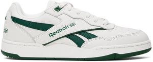 Reebok Classics White & Green Bb 4000 Ii Basketball Sneakers