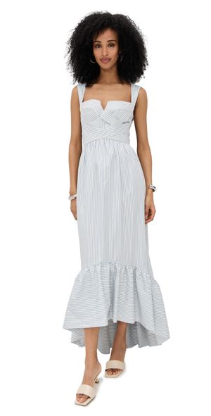 Andres Otalora Ananya Dress Sky Blue Stripes 10