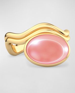 Aurora Cocktail Ring, Pink Moonstone