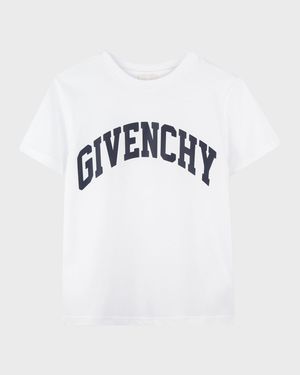 Boy's Curved Logo-Print T-Shirt, Size 8-14