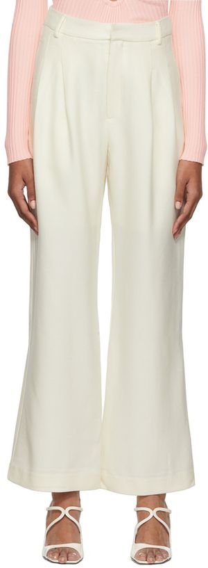 Wynn Hamlyn Pantalon Mapplethorpe blanc cassé