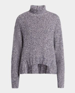 Turtleneck Cashmere-Silk Boucle Sweater