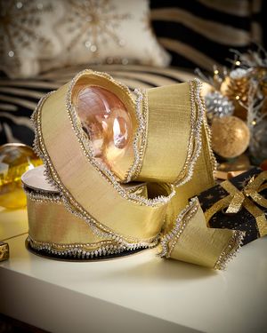 Metallic Dupion Ribbon, 4" x 10 Yards