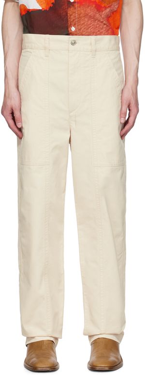 Isabel Marant Pantalon Leonel blanc cassé