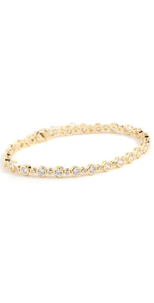By Adina Eden CZ Bezel Multi Graduated Tennis Bracelet Gold One Size