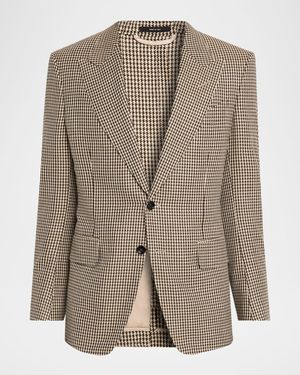 Men's Shelton Pied de Poule Single-Breasted Sport Coat