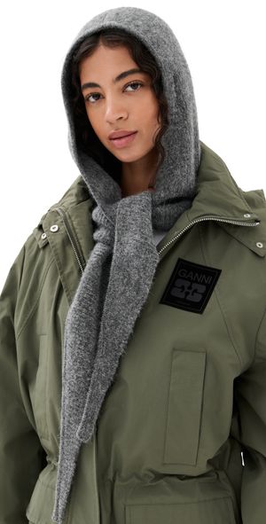GANNI Soft Wool Balaclava Paloma Melange One Size